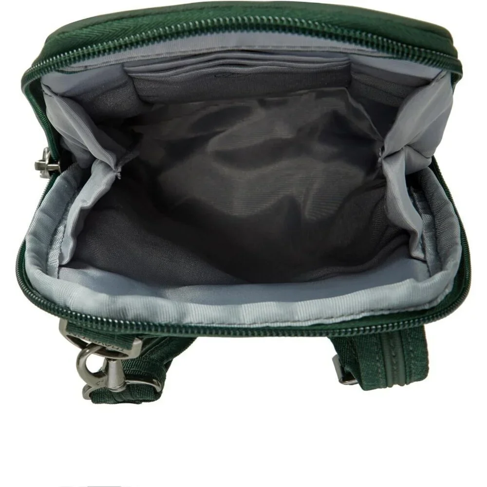 Women's Forest Heather Polyester Anti-Theft Metro Stadium Mini Imported Zipper